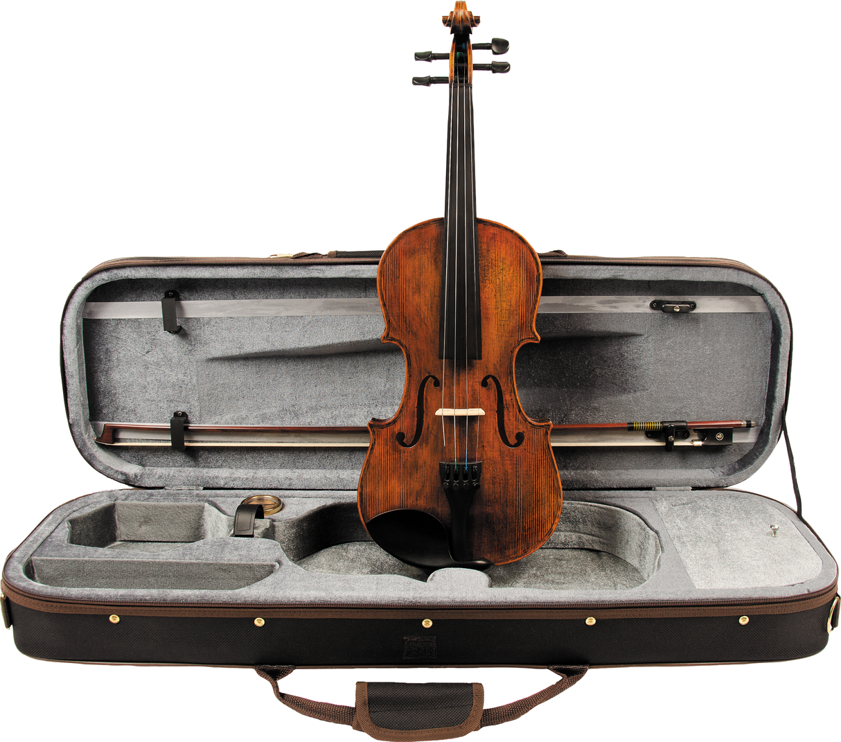 Stentor SR1864A 4/4 Verona Violinenset – Geflammter Ahorn, Shellax™-Finish, Pirastro-Saiten & Deluxe-Koffer